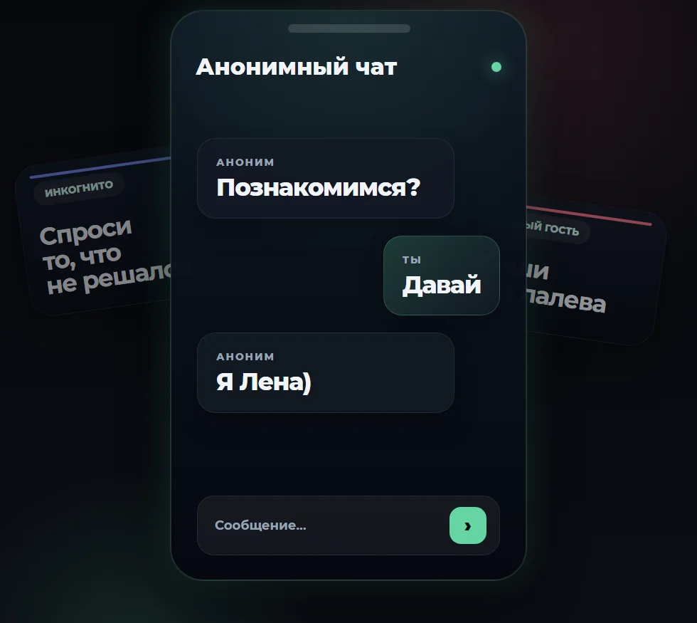 Экран анонимного чата онлайн на не спим